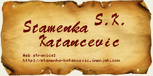 Stamenka Katančević vizit kartica